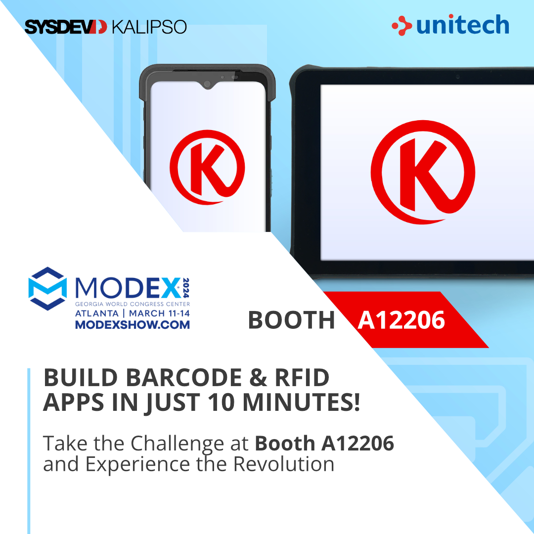Join Kalipso at Modex 2024: Build Barcode and RFID Apps in Just 10 Minutes! Image